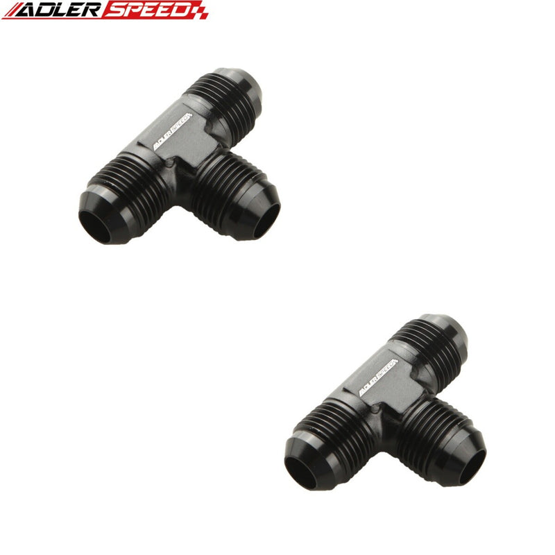 US SHIP ! ADLERSPEED 2PCS AN3 AN4 AN6 8 10 12 Male Union Tee-piece Fuel Fitting Adapter Black/Blue