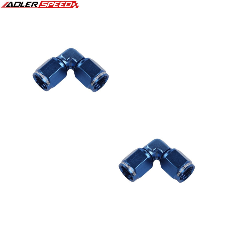 US SHIP ! ADLERSPEED 2PCS 90 Degree 3AN 4AN 8AN 10AN Swivel Female to Female Fitting Adapter