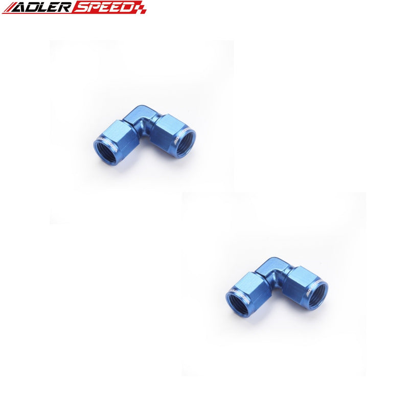 US SHIP ! ADLERSPEED 2PCS 90 Degree 3AN 4AN 8AN 10AN Swivel Female to Female Fitting Adapter
