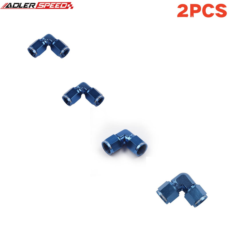 US SHIP ! ADLERSPEED 2PCS 90 Degree 3AN 4AN 8AN 10AN Swivel Female to Female Fitting Adapter