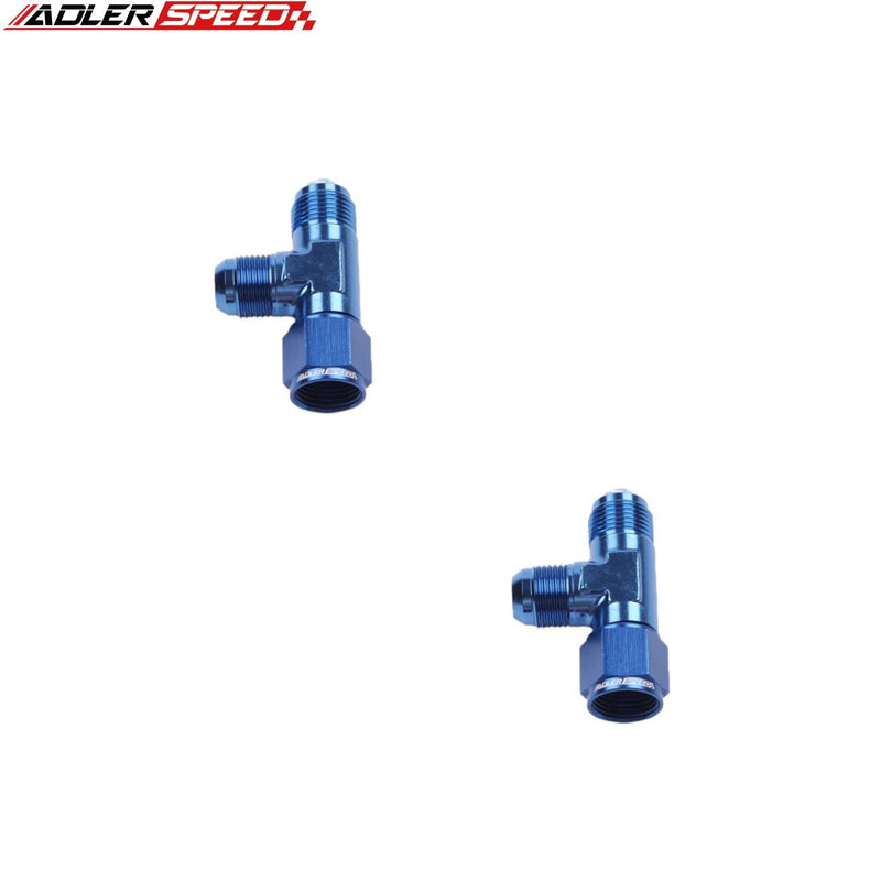 US SHIP ! ADLERSPEED 2PCS AN3 AN4 AN6 AN8 AN10 AN12 Male to Female Tee Piece Fuel Oil Fitting Adapter