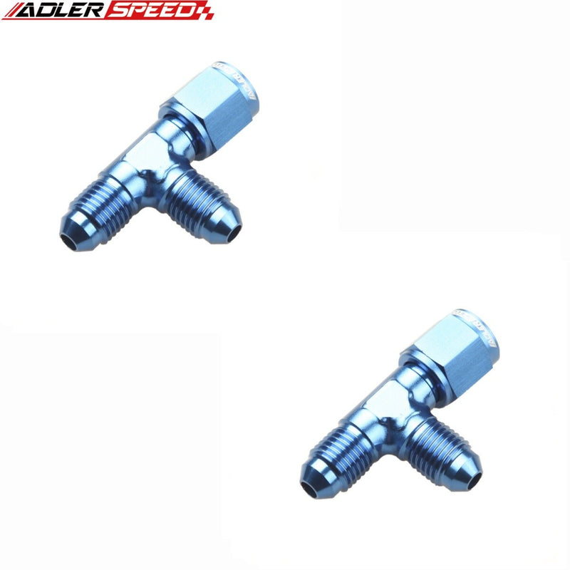 US SHIP ! ADLERSPEED 2PCS AN3 AN4 AN6 AN8 AN10 AN12 Male to Female Tee Piece Fuel Oil Fitting Adapter