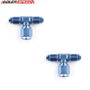 US SHIP ! 2PCS Aluminum AN3 AN4 AN6 8 12 Male To Female Tee Piece Fitting Adapter Blue