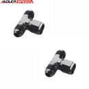 US SHIP ! 2PCS Aluminum AN3 AN4 AN6 8 12 Male To Female Tee Piece Fitting Adapter Blue