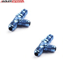 US SHIP ! ADLERSPEED 2PCS Aluminum -3AN 4AN 6AN 8AN 12AN Male Bulkhead Tee Piece Fuel Fitting Adapter