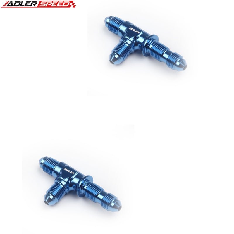 US SHIP ! ADLERSPEED 2PCS Aluminum -3AN 4AN 6AN 8AN 12AN Male Bulkhead Tee Piece Fuel Fitting Adapter