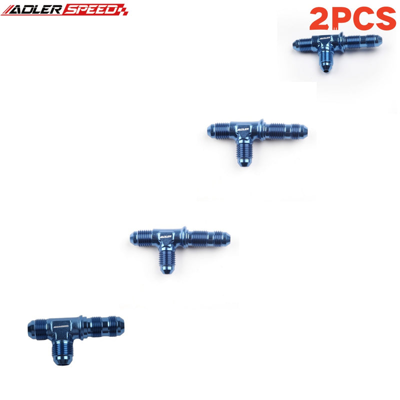 US SHIP ! ADLERSPEED 2PCS Aluminum -3AN 4AN 6AN 8AN 12AN Male Bulkhead Tee Piece Fuel Fitting Adapter