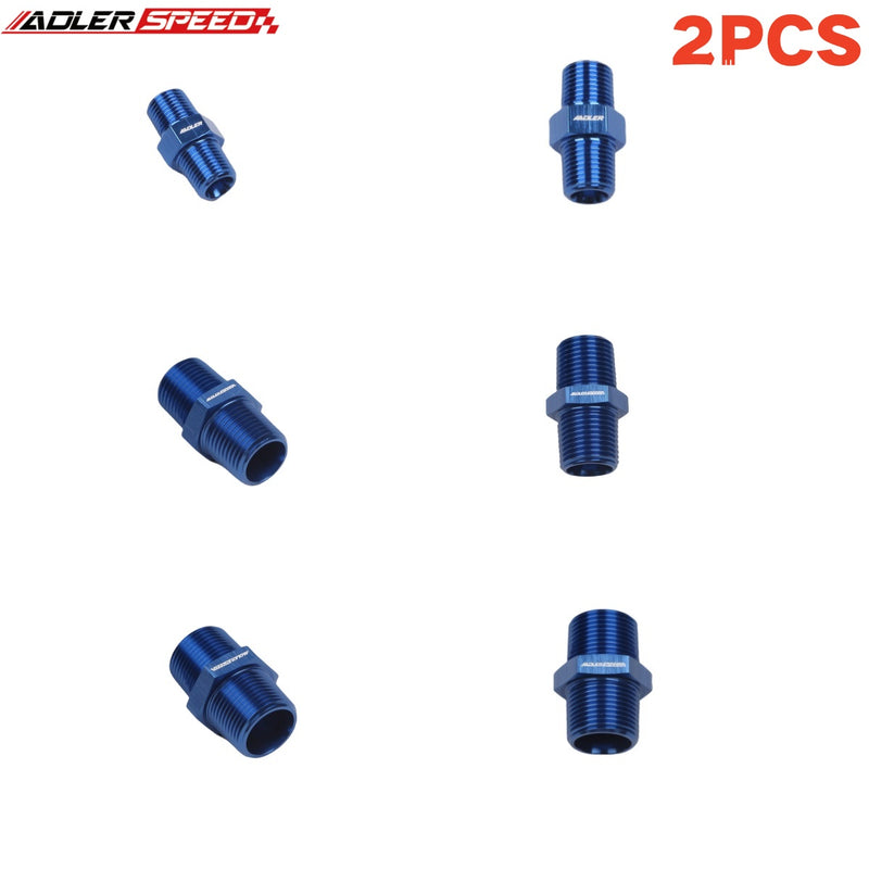 US SHIP ! ADLERSPEED 2pcs 1/8'' 3/8'' 1/2'' 3/4'' NPT Straight Male to Male Fitting Adapter