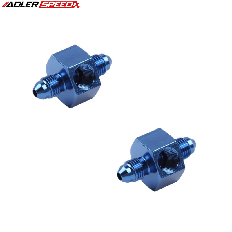 US SHIP !  2PCS AN4/6/8/12 To AN Male Fuel Pressure Fitting With 1/8" NPT Gauge Adapter
