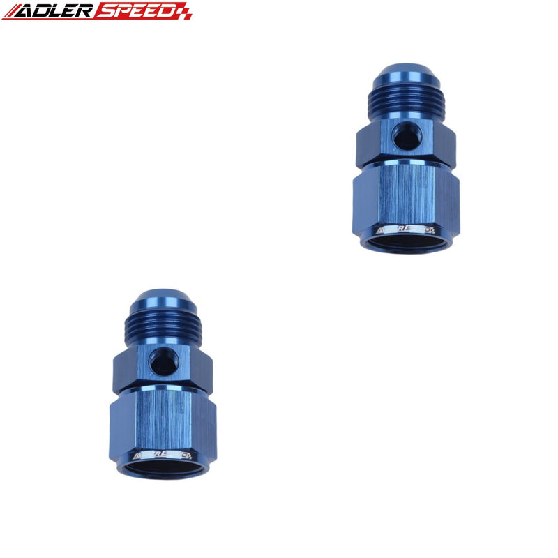 US SHIP ! ADLERSPEED 2pc Aluminum AN4 AN6 AN8 10 12 Male to Female Fitting 1/8"NPT Pressure Gauge Port Adapter