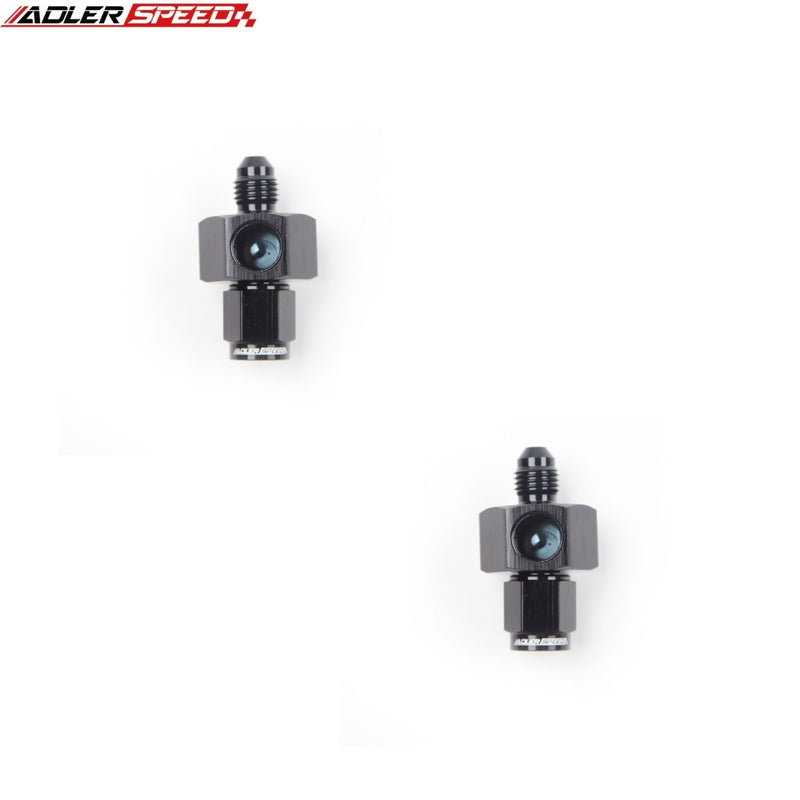 US SHIP ! ADLERSPEED 2pc Aluminum AN4 AN6 AN8 10 12 Male to Female Fitting 1/8"NPT Pressure Gauge Port Adapter