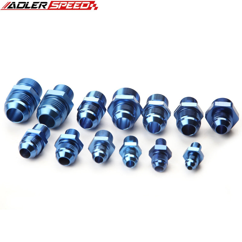 US SHIP ! ADLERSPEED 2PCS AN6 8 10 12 Male Flare To 1/8'' 1/4" 1/2'' BSP BSPP Straight Fitting Adapter