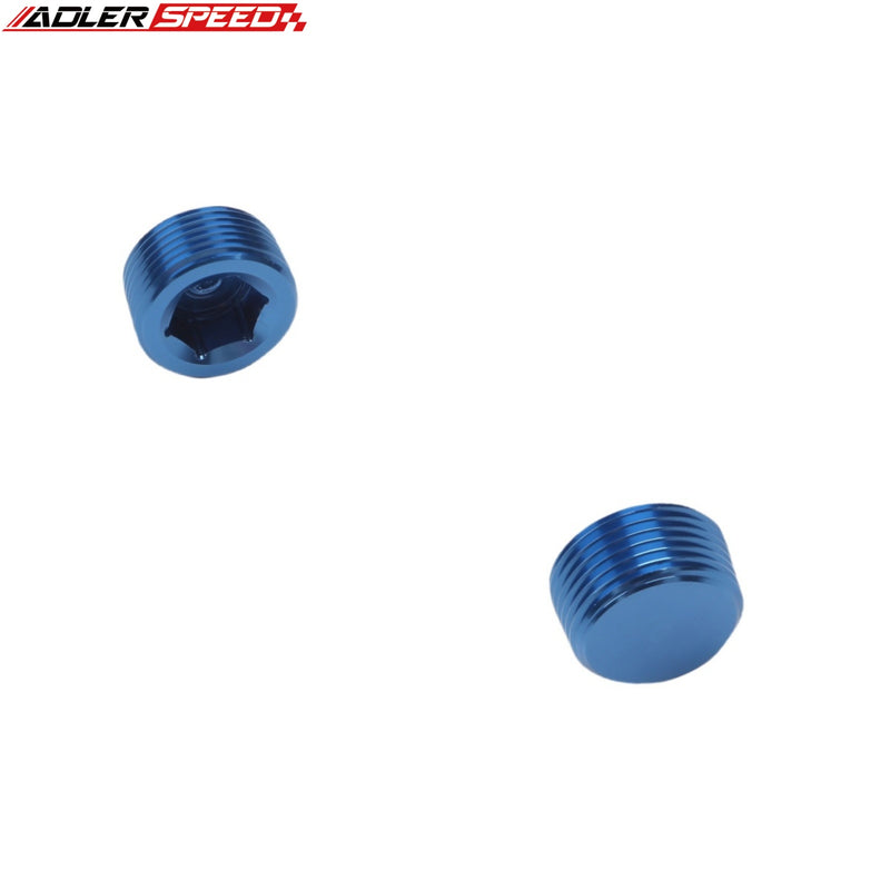 US SHIP ! ADLERSPEED 2PCS  1/16'' 1/8" 1/4" 3/8" 1/2" NPT Socket Plug Adapter Allen Hex Head Fitting