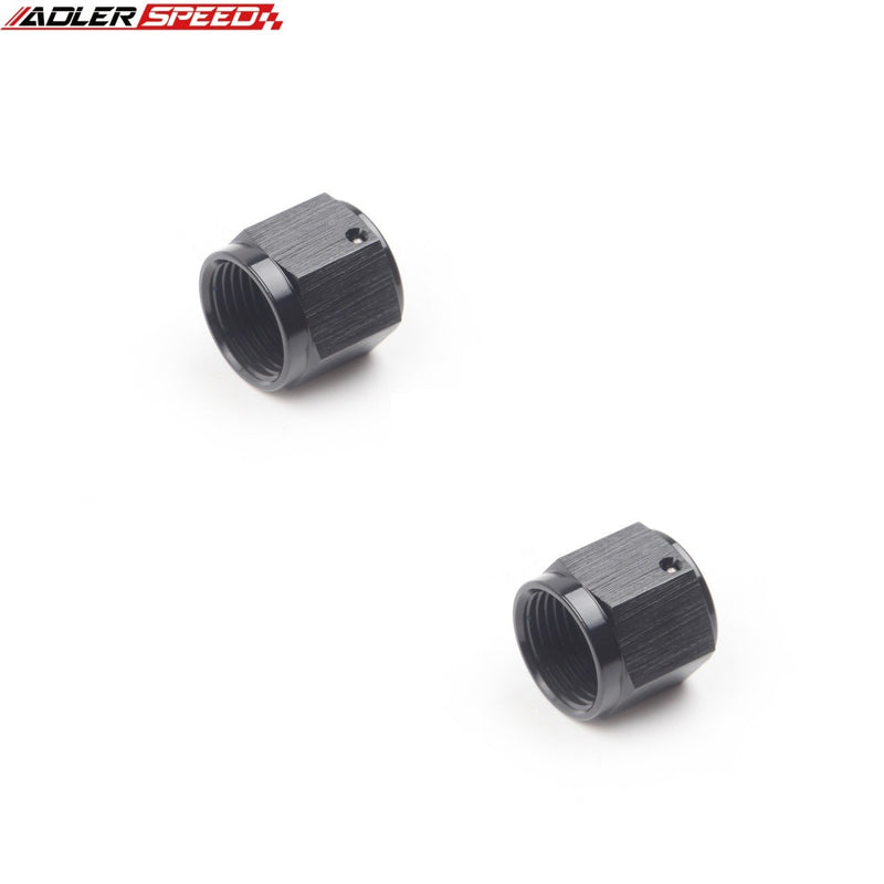 US  SHIP ! ADLERSPEED 2PCS AN3 AN4 AN6 AN8 AN10 AN12 Flare Cap Aluminum Fitting Adapter