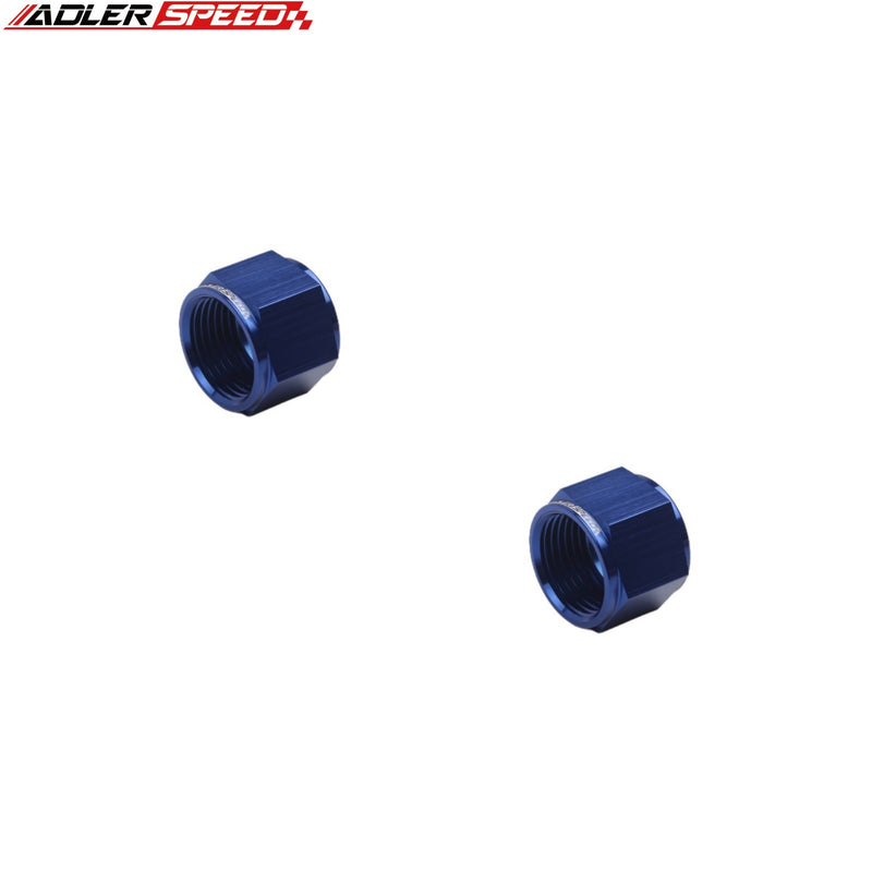 US  SHIP ! ADLERSPEED 2PCS AN3 AN4 AN6 AN8 AN10 AN12 Flare Cap Aluminum Fitting Adapter