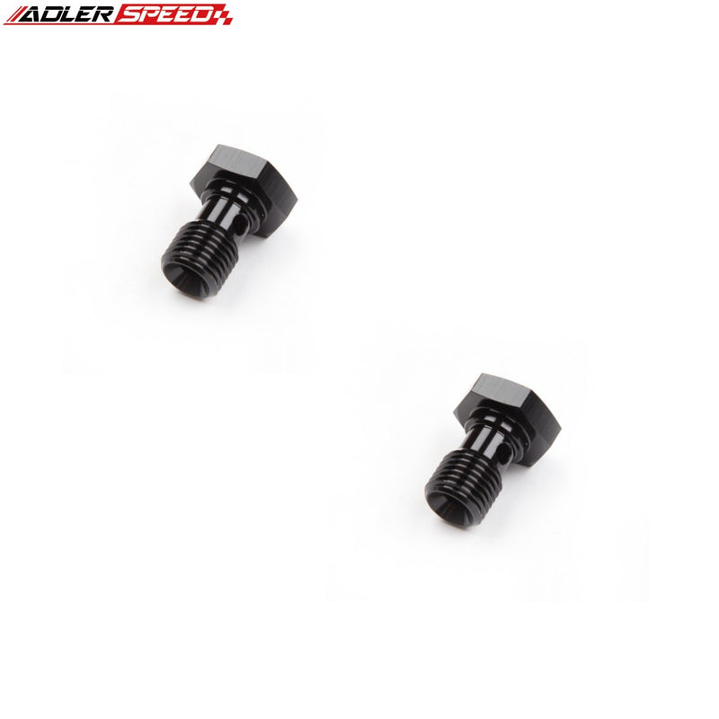 US SHIP ! ADLERSPEED 2PCS  BLACK Aluminium Brake Fitting Adaptor -Banjo Bolt M8/M10/M12/M14/M16 x 1.0/1.25/1.5