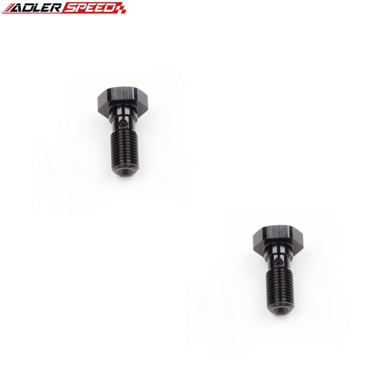 US SHIP ! ADLERSPEED 2PCS  BLACK Aluminium Brake Fitting Adaptor -Banjo Bolt M8/M10/M12/M14/M16 x 1.0/1.25/1.5