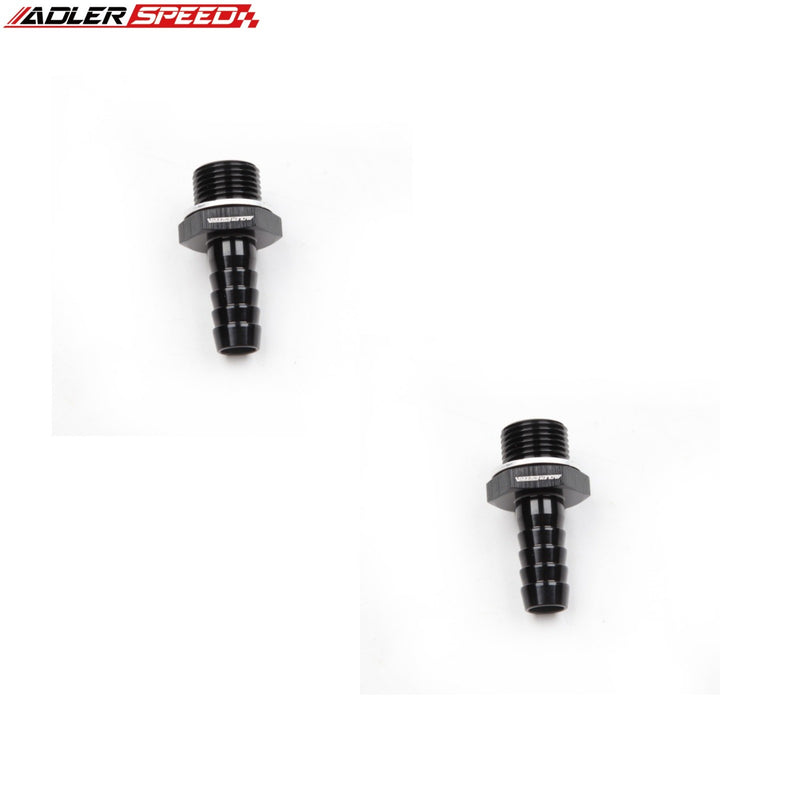 US SHIP ! 2PCS Bosch 044 Fuel Pump Inlet M18 x1.5 To 1/2" (12.7mm) Barb Aluminum Adapter Black/Blue