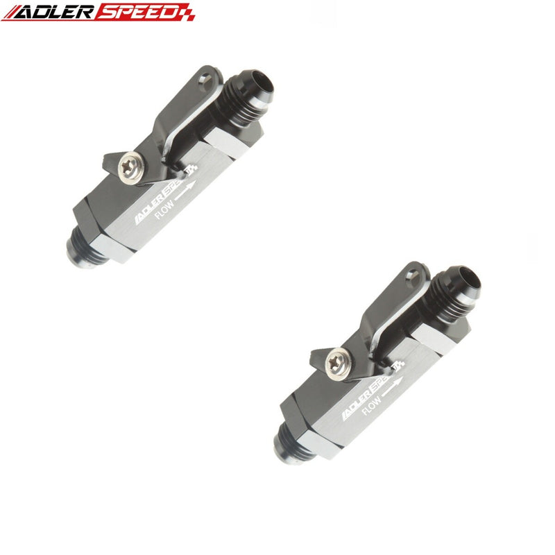 US SHIP ! ADLERSPEED 2PCS Aluminum AN4 AN6 AN8 AN10 AN12 Shut Off Valve Fuel Fitting Adapter