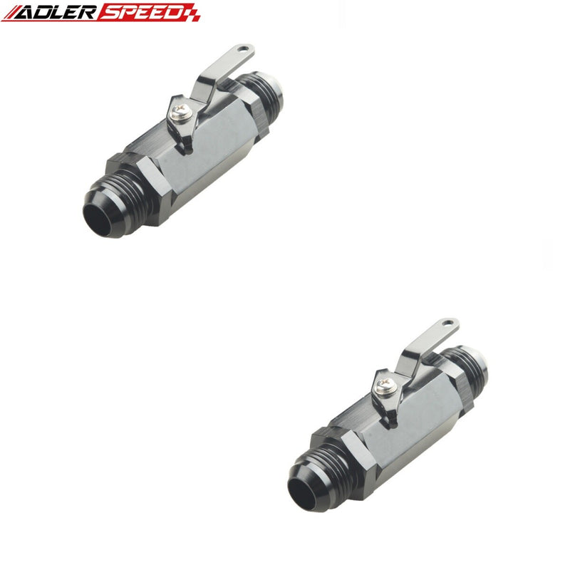 US SHIP ! ADLERSPEED 2PCS Aluminum AN4 AN6 AN8 AN10 AN12 Shut Off Valve Fuel Fitting Adapter