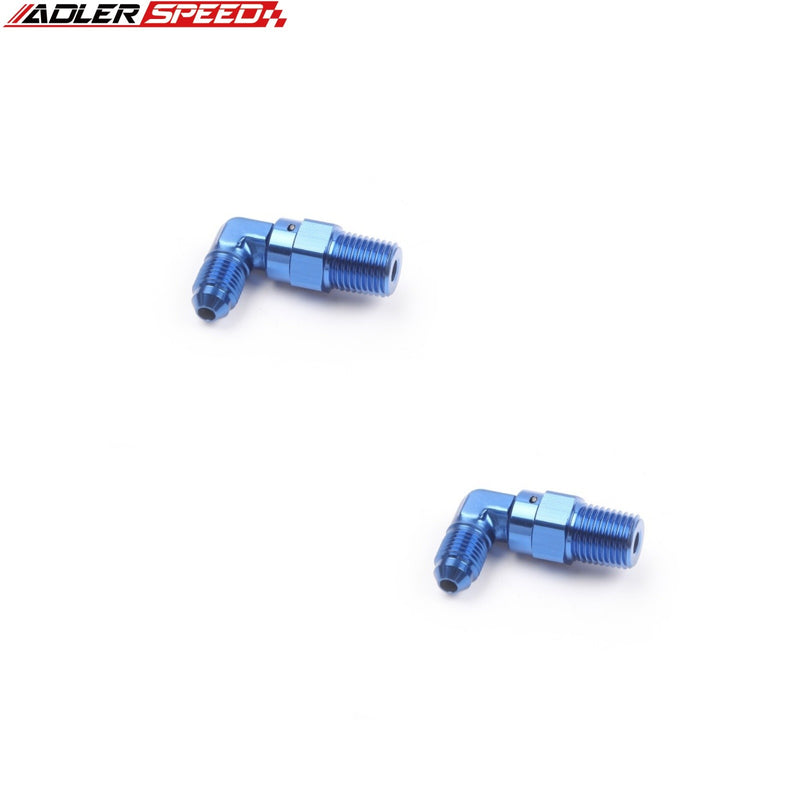 US SHIP ! ADLERSPEED 2PCS 1/8" 1/4" 1/2" NPT Swivel to AN4 6 8 Male 90 Degree Fuel Adapter Fitting US