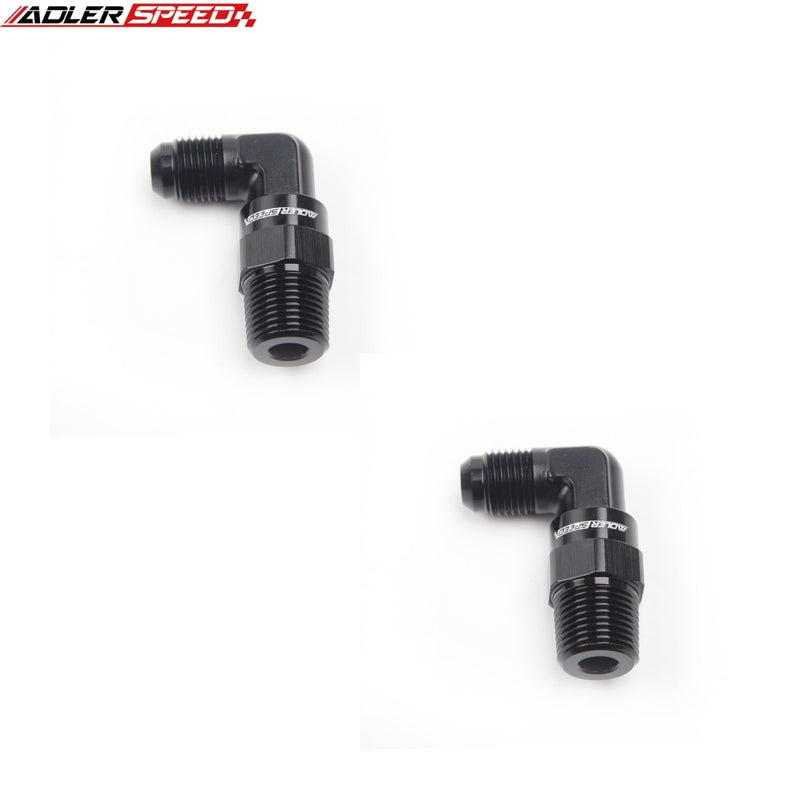 US SHIP ! ADLERSPEED 2PCS 1/8" 1/4" 1/2" NPT Swivel to AN4 6 8 Male 90 Degree Fuel Adapter Fitting US