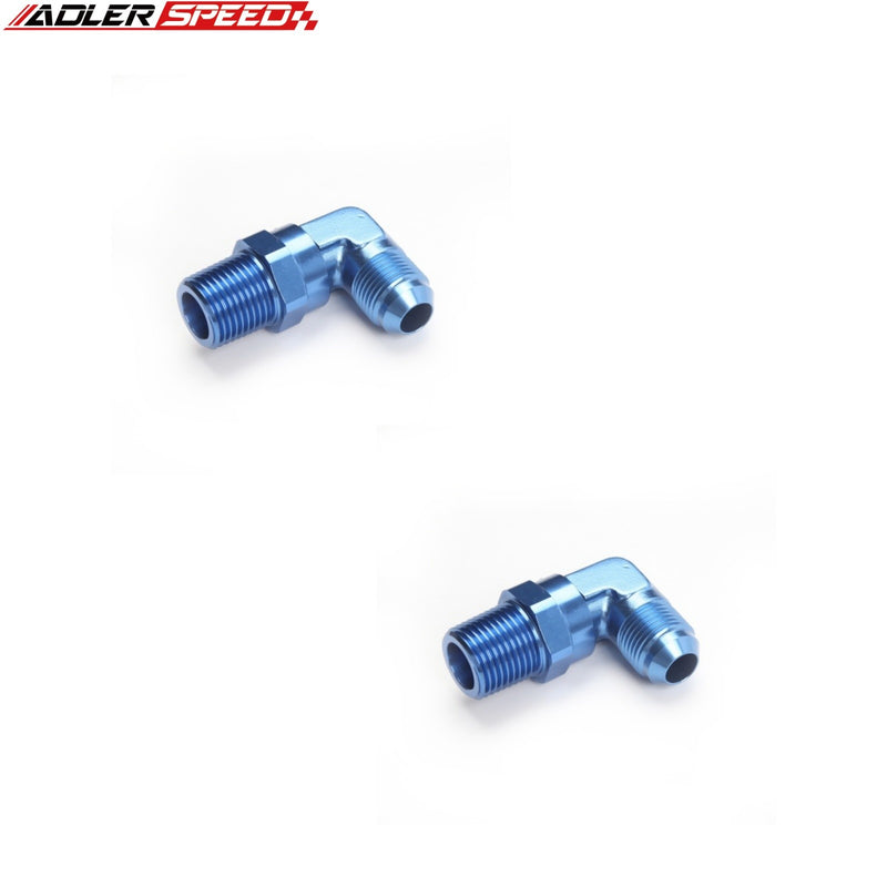 US SHIP ! ADLERSPEED 2PCS 1/8" 1/4" 1/2" NPT Swivel to AN4 6 8 Male 90 Degree Fuel Adapter Fitting US