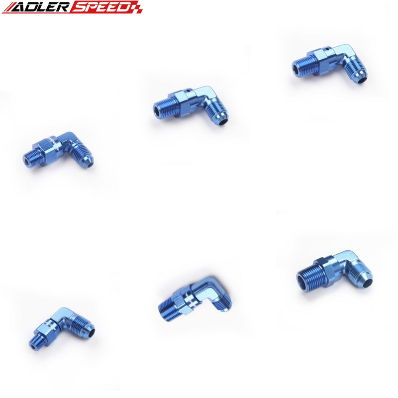 US SHIP ! ADLERSPEED 2PCS 1/8" 1/4" 1/2" NPT Swivel to AN4 6 8 Male 90 Degree Fuel Adapter Fitting US