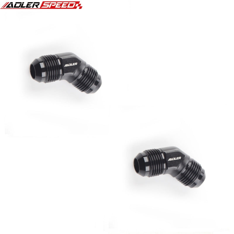US SHIP ! ADLERSPEED 2PCS AN3 AN4 AN6 AN8 AN10 12 45 Degree Aluminum Male to Male Fitting Adapter