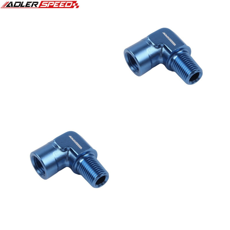 US SHIP ! ADLERSPEED 2pcs 1/8'' 1/4'' 3/8'' 1/2'' NPT Female to Male 90 Degree Fuel Fitting Adapter