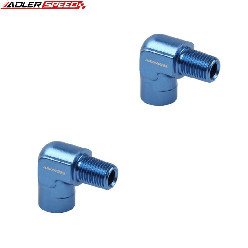 US SHIP ! ADLERSPEED 2pcs 1/8'' 1/4'' 3/8'' 1/2'' NPT Female to Male 90 Degree Fuel Fitting Adapter