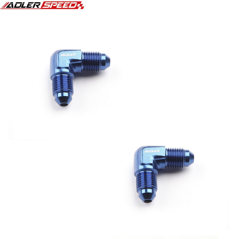US SHIP ! ADLERSPEED 2PCS -3AN 4AN 6AN 8AN 10AN Male to Male Flare 90 Degree Fitting Adapter