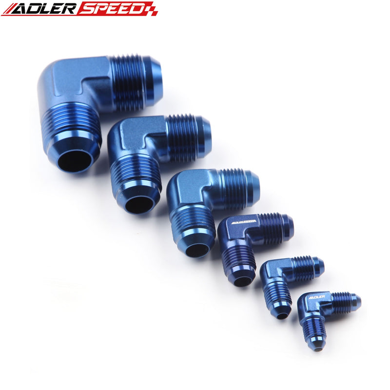 US SHIP ! ADLERSPEED 2PCS -3AN 4AN 6AN 8AN 10AN Male to Male Flare 90 Degree Fitting Adapter