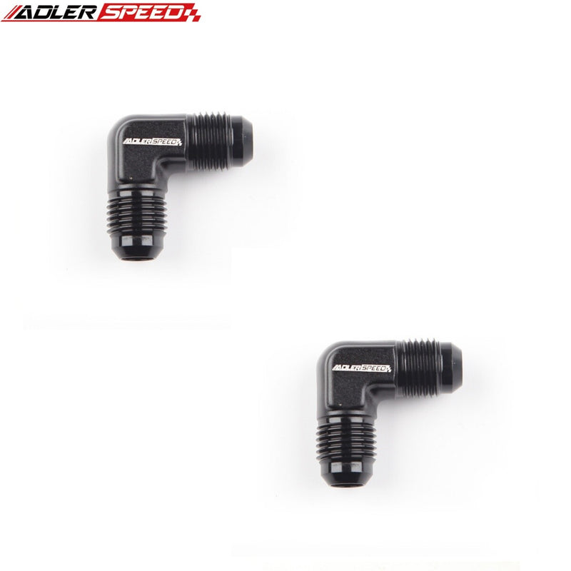 US SHIP ! ADLERSPEED 2PCS -3AN 4AN 6AN 8AN 10AN Male to Male Flare 90 Degree Fitting Adapter