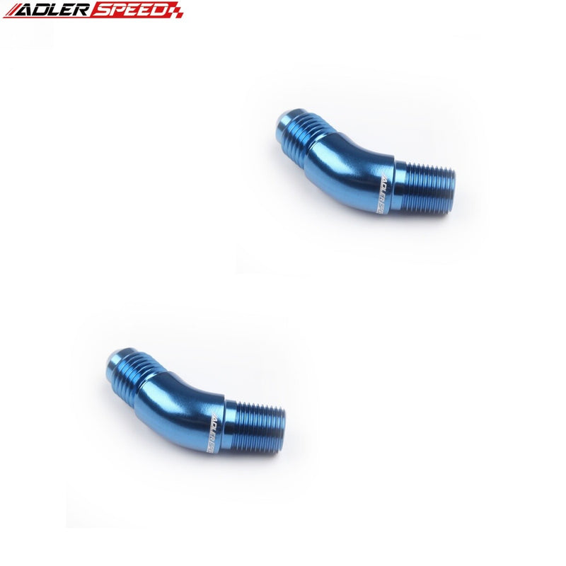 US SHIP ! ADLERSPEED 2PCS AN4/6/8 Male To 1/8'' 1/4'' 3/8'' NPT 45/90 Degree Full Flow Adapter Fitting