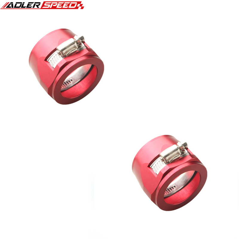 US SHIP !  2PCS Aluminum HEX Finisher AN4 5 6 7 8 10 12 14 32 Hose Line Clamp Finisher Red