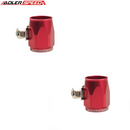 US SHIP !  2PCS Aluminum HEX Finisher AN4 5 6 7 8 10 12 14 32 Hose Line Clamp Finisher Red