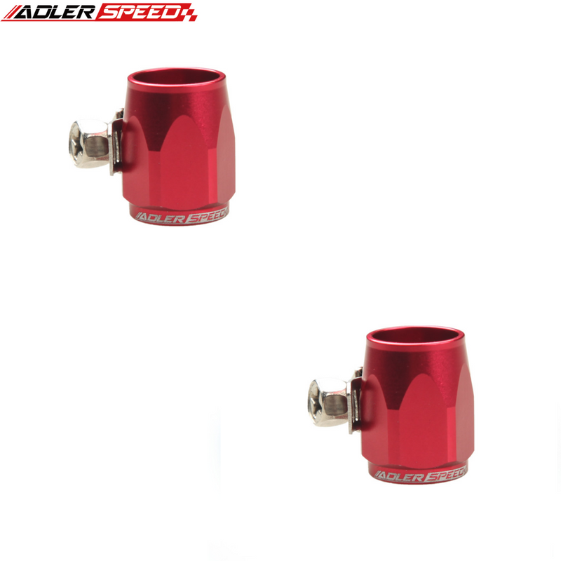US SHIP !  2PCS Aluminum HEX Finisher AN4 5 6 7 8 10 12 14 32 Hose Line Clamp Finisher Red