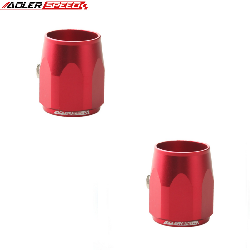 US SHIP !  2PCS Aluminum HEX Finisher AN4 5 6 7 8 10 12 14 32 Hose Line Clamp Finisher Red