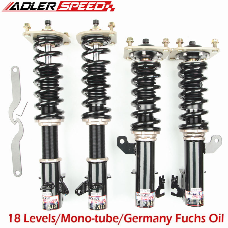 US SHIP ! ADLERSPEED 18 Level Damping Adjust Coilovers Shocks Springs for Mazda Protege & 5 1999-2003
