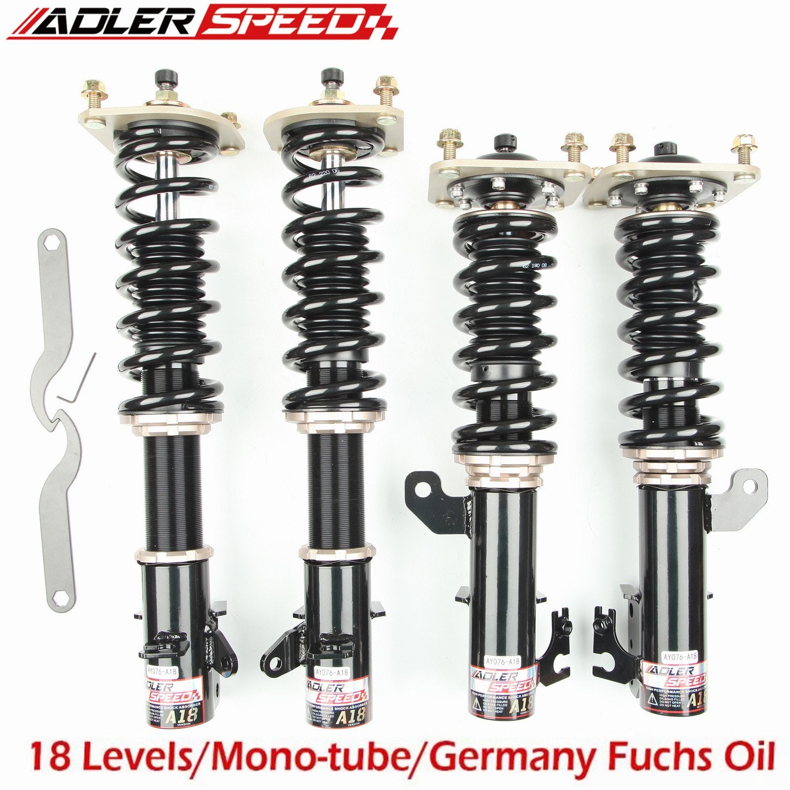 ADLERSPEED 18 Level Damping Adjust Coilovers Shocks Springs for Mazda