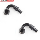 US SHIP ! 2PCS 120 /150 /180 Degree Push on Lock Hose End Fitting - 4AN 6AN 8AN 10AN 12AN US