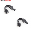 US SHIP ! 2PCS 120 /150 /180 Degree Push on Lock Hose End Fitting - 4AN 6AN 8AN 10AN 12AN US