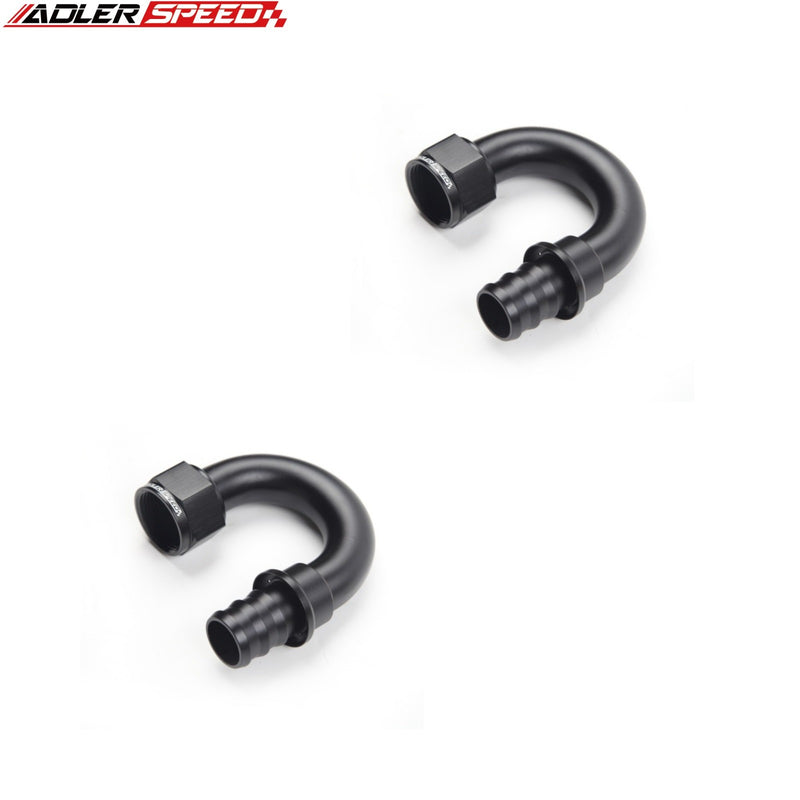 US SHIP ! 2PCS 120 /150 /180 Degree Push on Lock Hose End Fitting - 4AN 6AN 8AN 10AN 12AN US