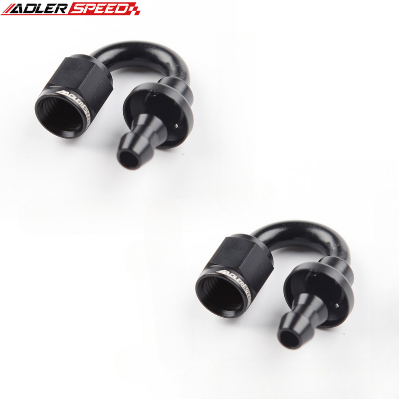 US SHIP ! 2PCS 120 /150 /180 Degree Push on Lock Hose End Fitting - 4AN 6AN 8AN 10AN 12AN US