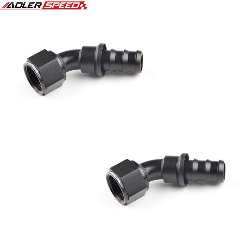 US SHIP ! ADLERSPEED 2pc 45/90 Degree -4AN 6AN 8AN 10AN 12AN Push on Hose End Fuel Fitting Adapter