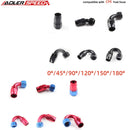 US SHIP ! ADLERSPEED 2PCS 45/90 Degree Straight 4AN 6AN 8AN 10AN 12AN 16AN Fuel Oil Hose End Fitting