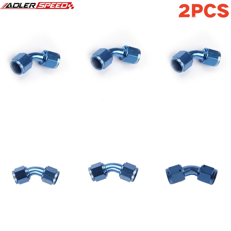 US SHIP ! 2PCS 45 Degree 3AN 4AN 6AN 8AN 10AN Female to Female Aluminum Fuel Fitting Adapter