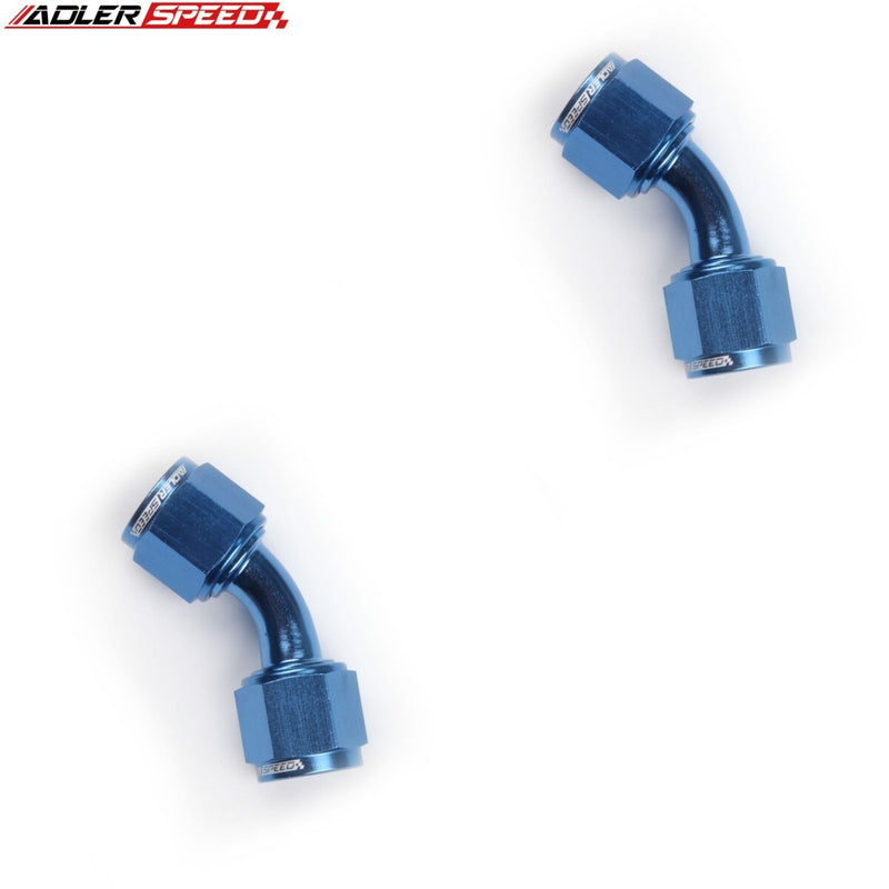 US SHIP ! 2PCS 45 Degree 3AN 4AN 6AN 8AN 10AN Female to Female Aluminum Fuel Fitting Adapter