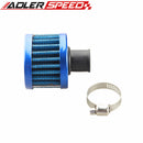 12mm 1/2" Air Intake Crankcase Breather Filter Valve Cover Catch Tank Red /Blue